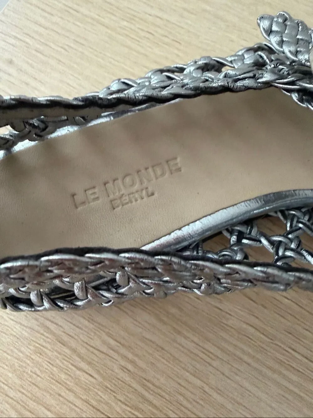 Le Monde Beryl Woven leather Mary Jane flats 36.5